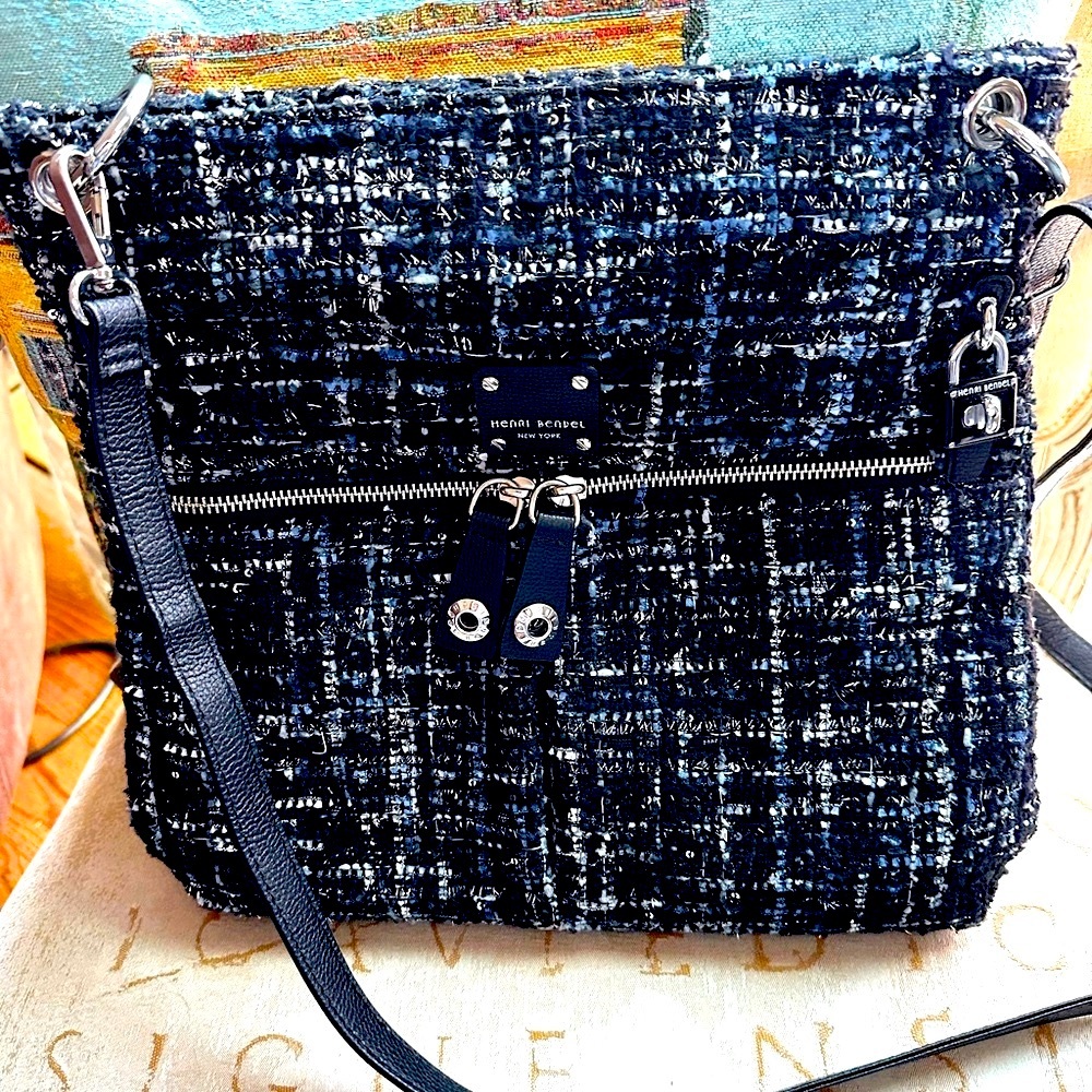 Iconic and Vintage Henri Bendel’s Jetsetter Large Messenger Tweed NWT RARE!!!!!